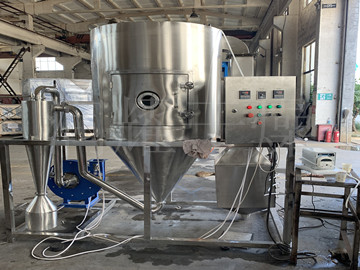 噴霧干燥機(jī)試機(jī)阿拉伯膠成功